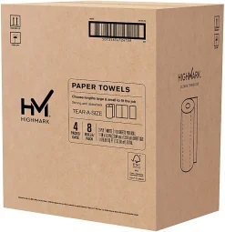 Highmark® Kitchen 2-Ply Paper Towels, 5", White, 110 Sheets Per Roll, 8 Rolls per Pack, Case Of 4 Packs