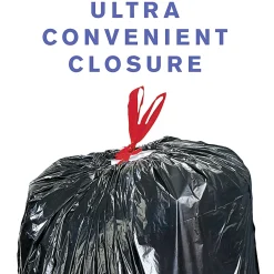 Highmark™ Large Drawstring Trash Bags, 0.7 mil, 33 Gallon, Black, Box Of 70 Bags