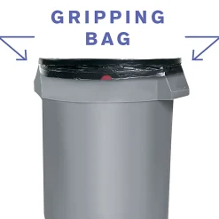 Highmark™ Large Drawstring Trash Bags, 0.7 mil, 33 Gallon, Black, Box Of 70 Bags