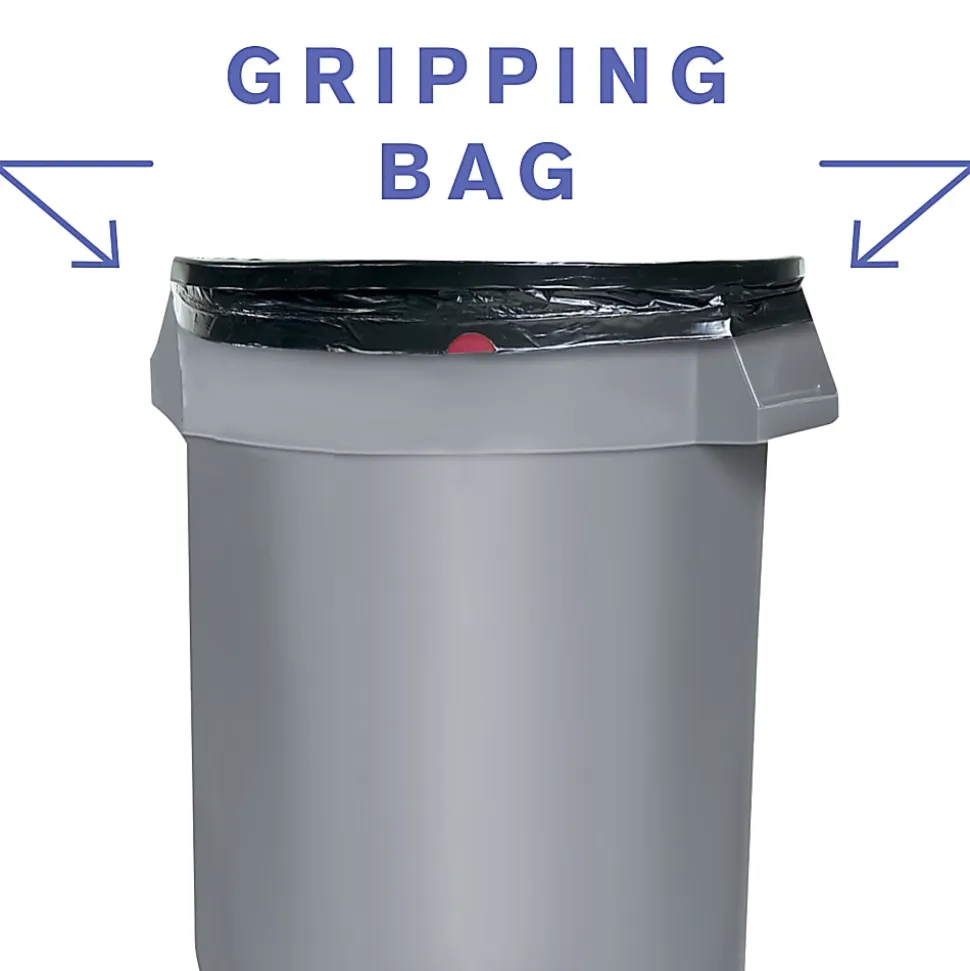 Highmark™ Large Drawstring Trash Bags, 0.7 mil, 33 Gallon, Black, Box Of 70 Bags