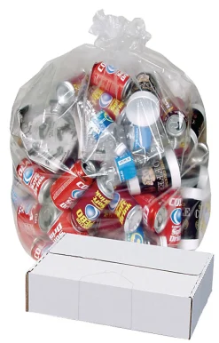 Highmark™ Linear Low Can Liners, 1.3-mil, 56 Gallons, 42 1/2" x 48", Clear, Box Of 100