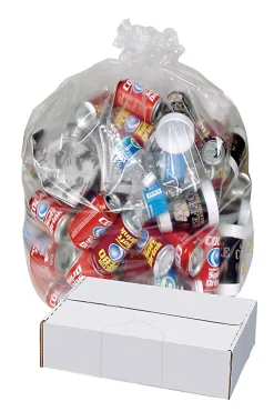 Highmark™ Linear Low Can Liners, 2-mil, 60 Gallons, 38" x 58", Clear, Box Of 100