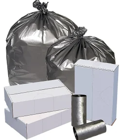 Highmark™ Linear Low Density Can Liners, 1.7 mil, 56 Gallons, 43" x 47", Silver, Box Of 50