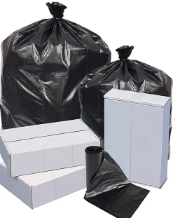 Highmark™ Linear 0.6-mil Low Density Can Liners, 10 Gallons, 24" x 23", Black, Case Of 500