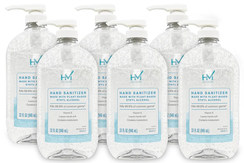 Highmark® Original Hand Sanitizer, Fresh Scent, 32 Oz, Clear, Case Of 6 Bottles