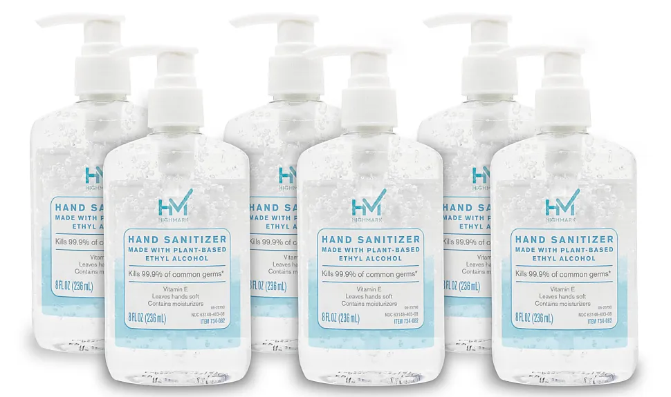 Highmark® Original Hand Sanitizer, Fresh Scent, 8 Oz, Clear, Case Of 6 Bottles