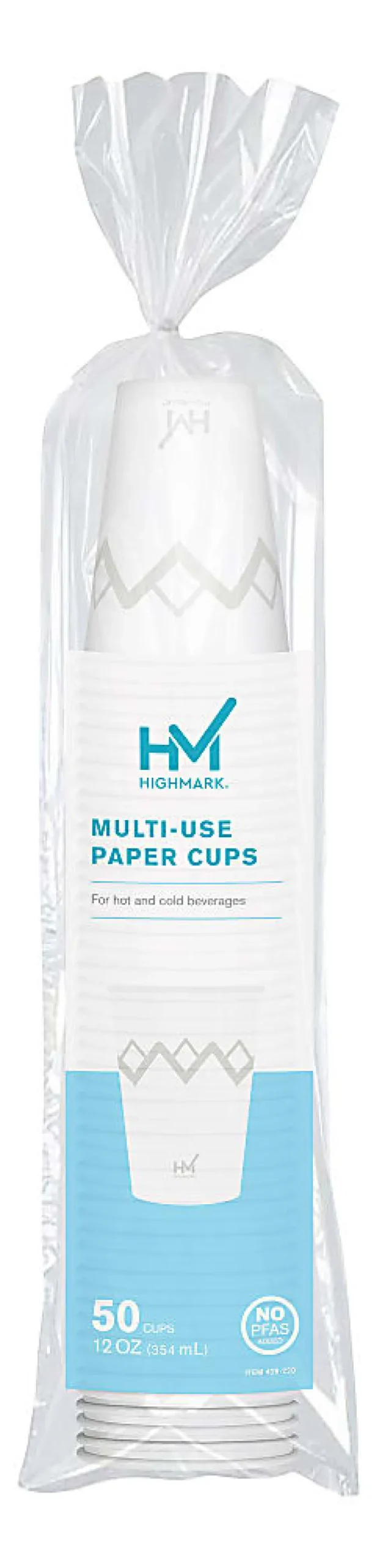 Highmark® Paper Hot Cups, 12 Oz, Printed White, Pack Of 50