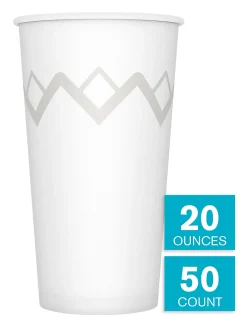Highmark® Paper Hot Cups, 20 Oz, Printed White, Pack Of 50