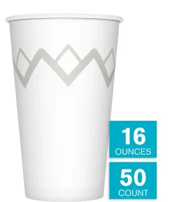 Highmark® Paper Hot Cups, 16 Oz, Printed White, Pack Of 50