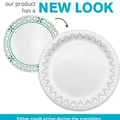 Highmark® Paper Plates, 6-3/4", Printed White, Pack Of 125