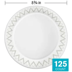Highmark® Paper Plates, 8-3/4", Printed White, Pack Of 125