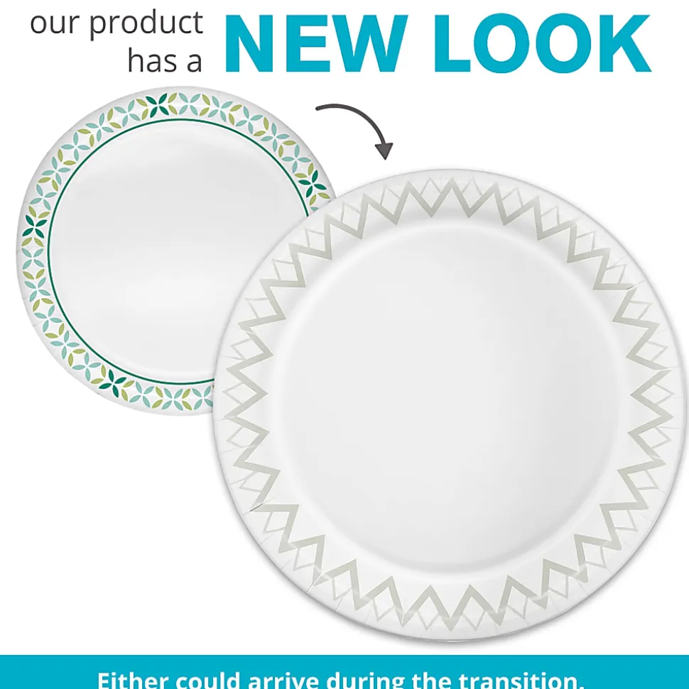 Highmark® Paper Plates, 8-3/4", Printed White, Pack Of 125
