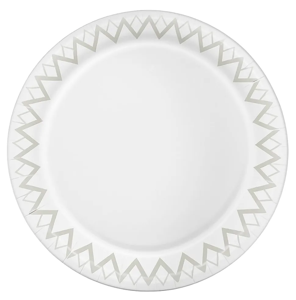 Highmark® Paper Plates, 8-3/4", Printed White, Pack Of 125