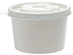 Highmark® Paper Soup Containers with Lids, Disposable Paper Food Cups, Ice Cream Cups Food Storage with Lids, 8 oz, White, Case Of 250