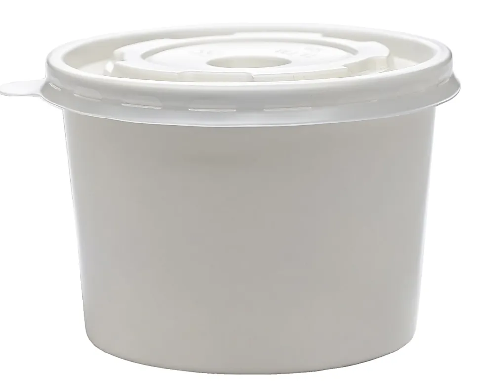Highmark® Paper Soup Containers with Lids, Disposable Paper Food Cups, Ice Cream Cups Food Storage with Lids, 16 oz, White, Case Of 250