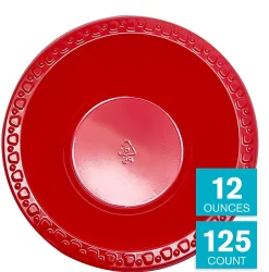 Highmark® Plastic Bowls, 12 oz, Red, Pack Of 125