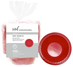 Highmark® Plastic Bowls, 12 oz, Red, Pack Of 125