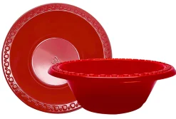 Highmark® Plastic Bowls, 12 oz, Red, Pack Of 125