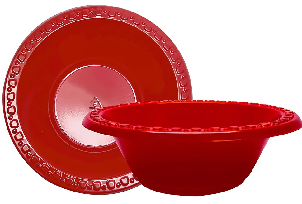 Highmark® Plastic Bowls, 12 oz, Red, Pack Of 125