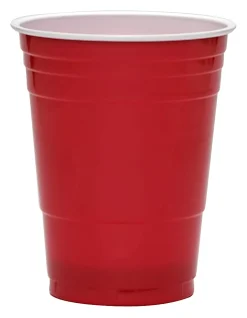 Highmark® Plastic Cups, 18 oz, Red, Pack Of 50