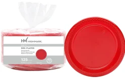 Highmark® Plastic Plates, 10", Red, Pack Of 125