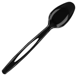 Highmark® Plastic Utensils, Full-Size Spoons, Black, Box Of 1,000 Spoons