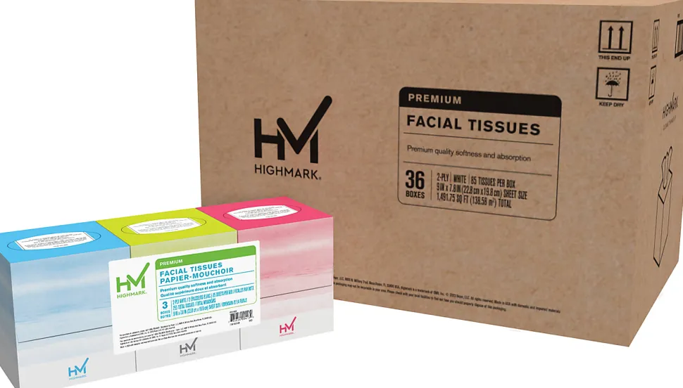 Highmark® 2-Ply Facial Tissue, 85 Tissues Per Box, 12 Packs Of 3 Boxes, Case of 36 Boxes