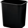 Highmark™ Rectangular Plastic Wastebasket, 6.5 Gallons, 15"H x 10"W x 14-1/4"D, Black