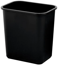 Highmark⢠Rectangular Plastic Wastebasket, 6.5 Gallons, 15"H x 10"W x 14-1/4"D, Black