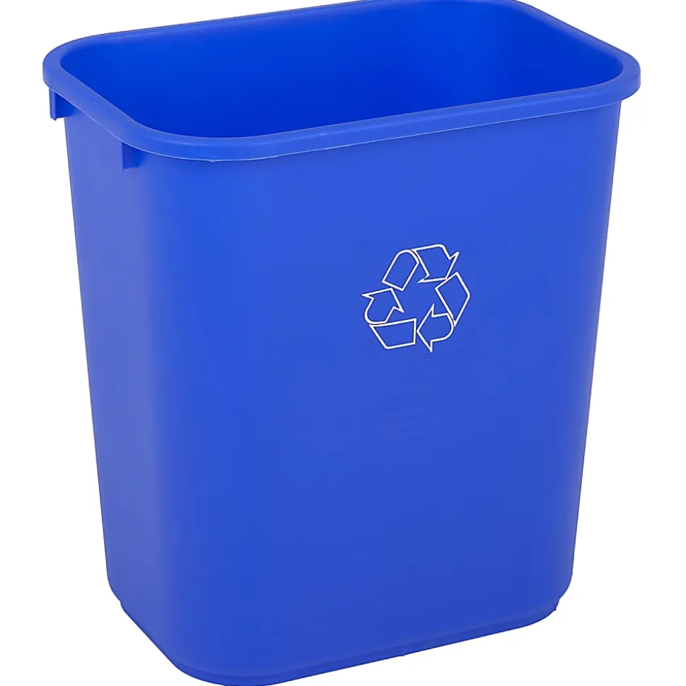 Highmark™ Recycling Bin, 6.5 Gallons, 15"H x 10"W x 14-1/4"D, Blue