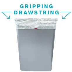 Highmark™ Tall 0.9 mil Drawstring Kitchen Trash Bags, 0.9mil, 13 Gallon, 27.375