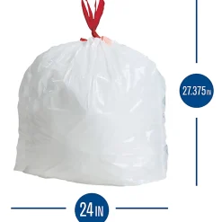 Highmark™ Tall 0.6 mil Drawstring Kitchen Trash Bags, 0.6 mil, 13 Gallon, 27.375