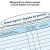 HIPAA Compliant Bilingual Patient/Visitor Privacy 2-Part Sign-In Sheets, 8-1/2" x 11", Blue, Pack Of 125 Sheets