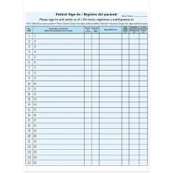 HIPAA-Compliant Bilingual Patient/Visitor Privacy Sign-In Sheets, 2-Part, 8-1/2