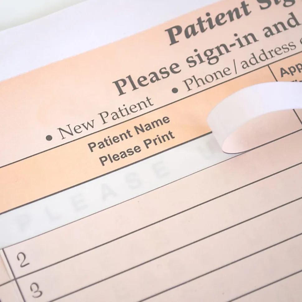 HIPAA Compliant Patient/Visitor Privacy 2-Part Sign-In Sheets, 8-1/2" x 11", Orange, Pack Of 1,000 Sheets