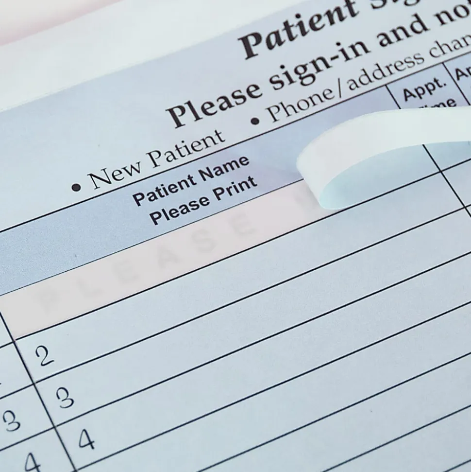 HIPAA Compliant Patient/Visitor Privacy 2-Part Sign-In Sheets, 8-1/2" x 11", Blue, Pack Of 250 Sheets