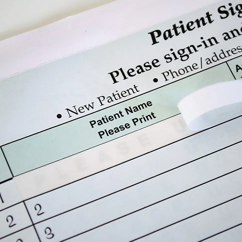 HIPAA Compliant Patient/Visitor Privacy 2-Part Sign-In Sheets, 8-1/2" x 11", Green, Pack Of 125 Sheets