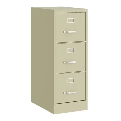 Hirsh Commercial 22"D Vertical 3-Drawer File Cabinet, Putty