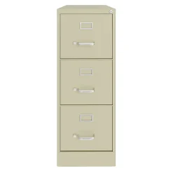 Hirsh Commercial 22"D Vertical 3-Drawer File Cabinet, Putty
