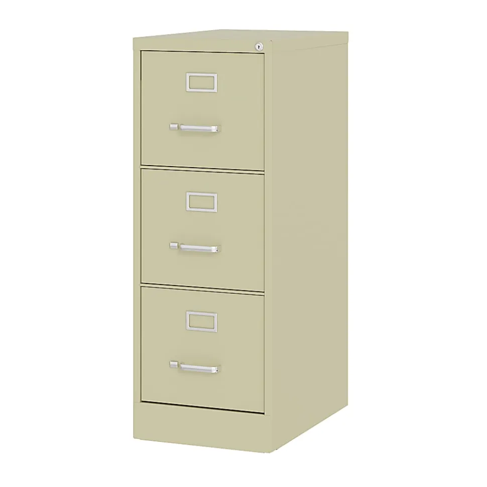 Hirsh Commercial 22"D Vertical 3-Drawer File Cabinet, Putty