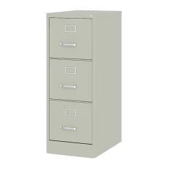 Hirsh Commercial 22"D Vertical 3-Drawer File Cabinet, Light Gray