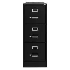 Hirsh Commercial 22"D Vertical 3-Drawer File Cabinet, Black