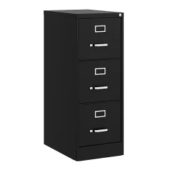 Hirsh Commercial 22"D Vertical 3-Drawer File Cabinet, Black