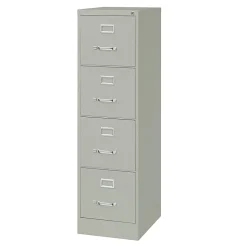 Hirsh 22"D Vertical 4-Drawer File Cabinet, Light Gray