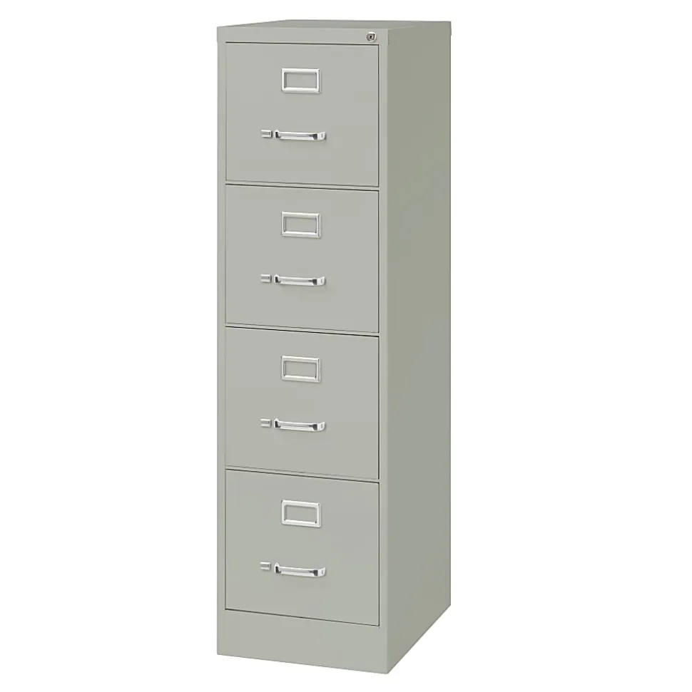 Hirsh 22"D Vertical 4-Drawer File Cabinet, Light Gray