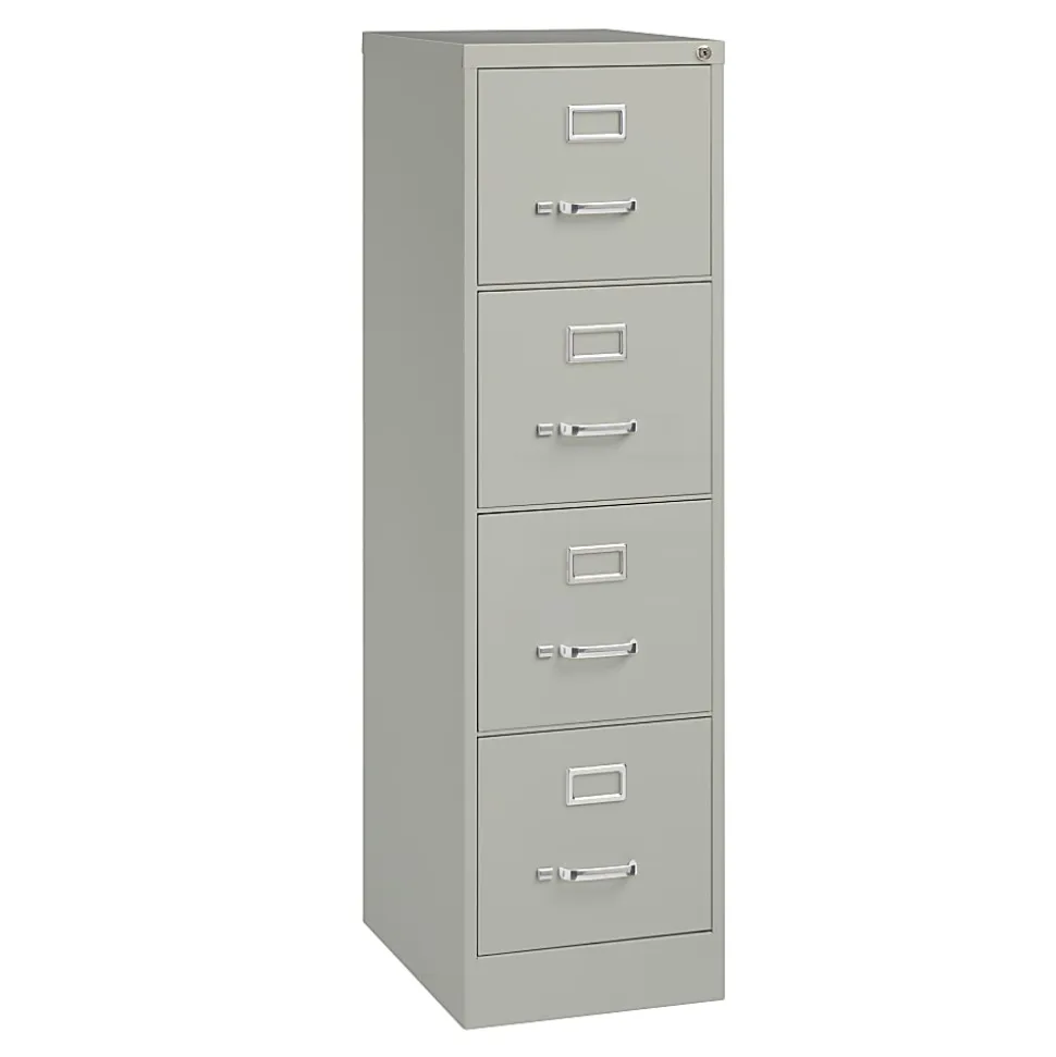 Hirsh 22"D Vertical 4-Drawer File Cabinet, Light Gray