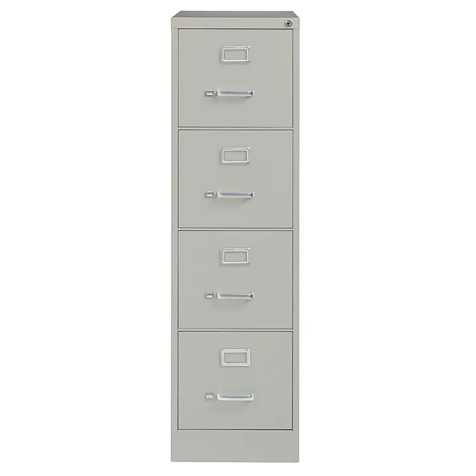 Hirsh 22"D Vertical 4-Drawer File Cabinet, Light Gray