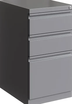 Hirsh® 20"D Vertical 3-Drawer Mobile Pedestal File Cabinet, Arctic Silver