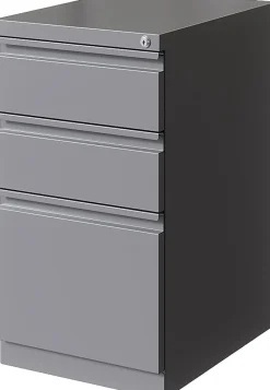 Hirsh® 20"D Vertical 3-Drawer Mobile Pedestal File Cabinet, Arctic Silver