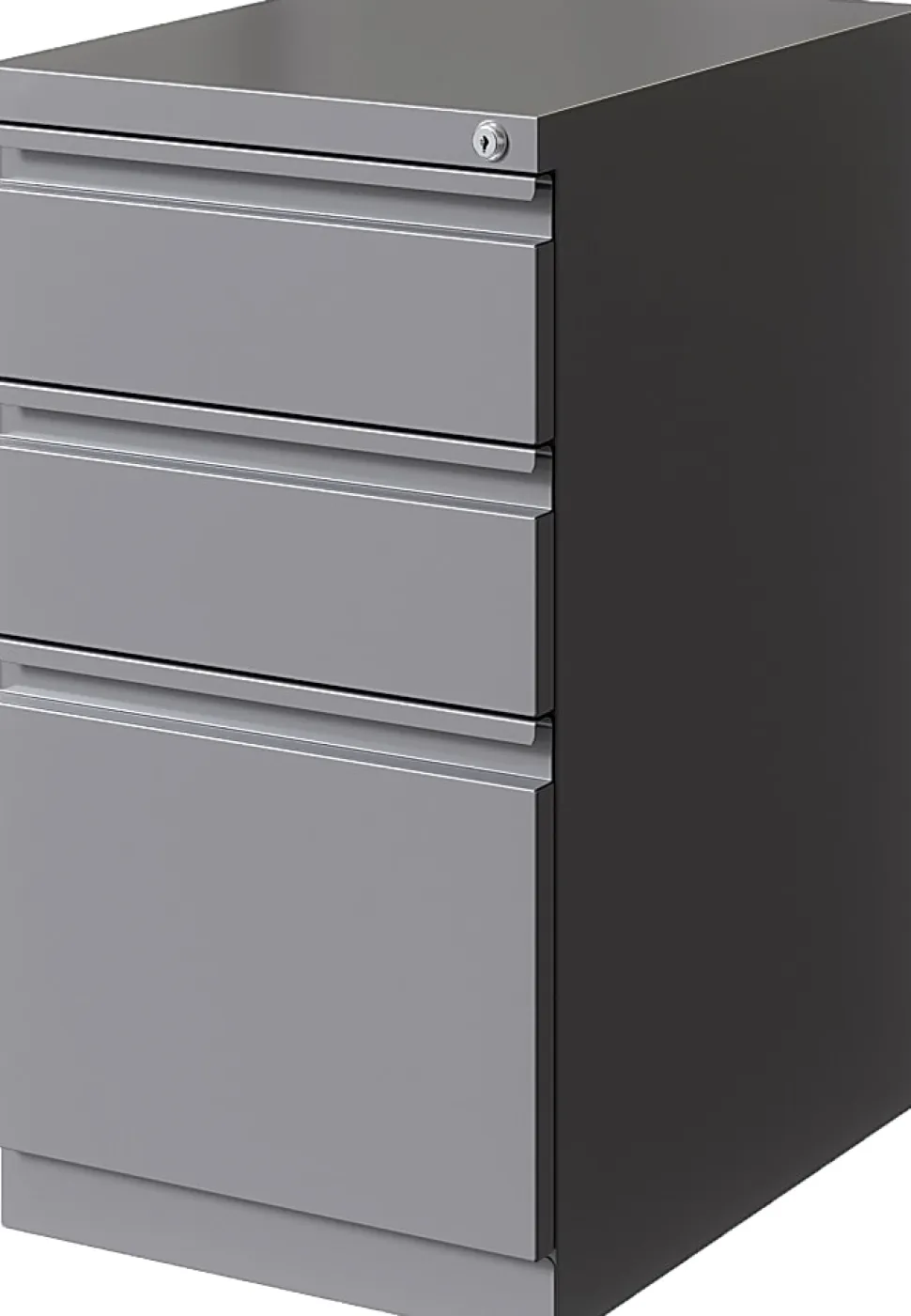 Hirsh® 20"D Vertical 3-Drawer Mobile Pedestal File Cabinet, Arctic Silver